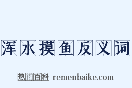 浑水摸鱼反义词是什么意思的图片